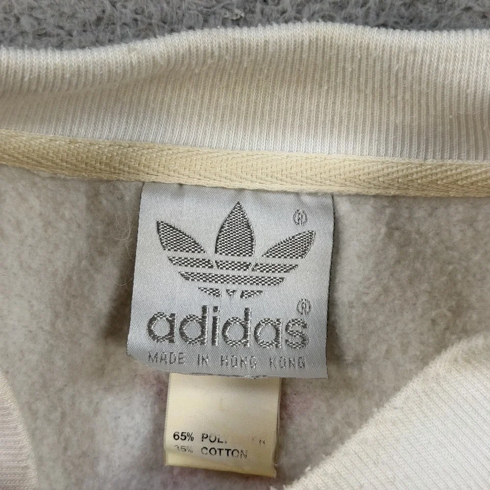 Vintage Adidas Olympics Sweatshirt Mens 2XL White Moscow 1980 Fleece Pullover